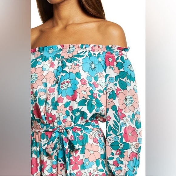 Charles Henry Floral Off The Shoulder Maxi Dress - Picture 8 of 16